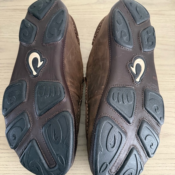 OluKai Men's Brown Moloa Leather Slip-Ons - Picture 3 of 4